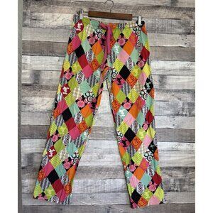 Walt Disney World Womens Lounge Pants Colorful Drawstring Waist Patchwork Small